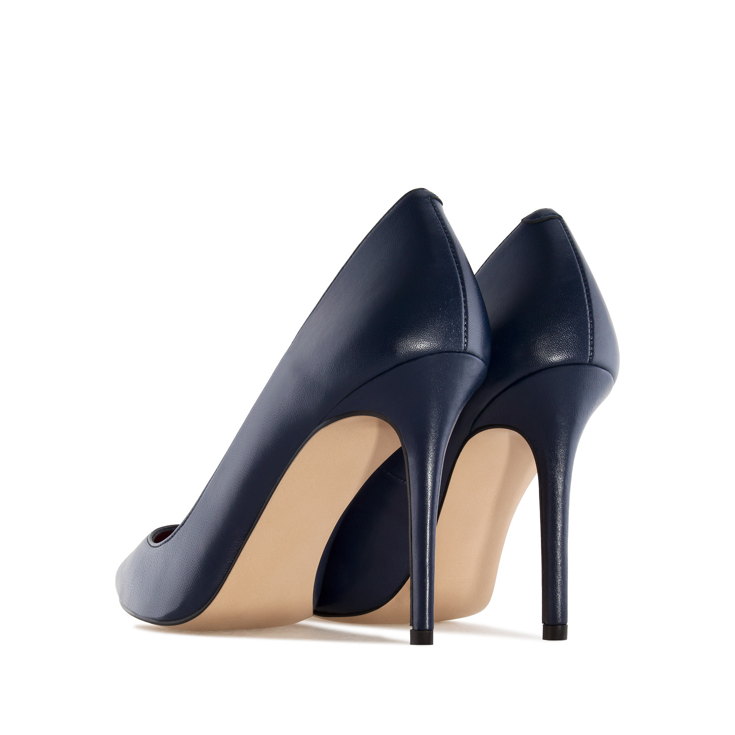 Heeled Shoes in Navy Nappa Leather 