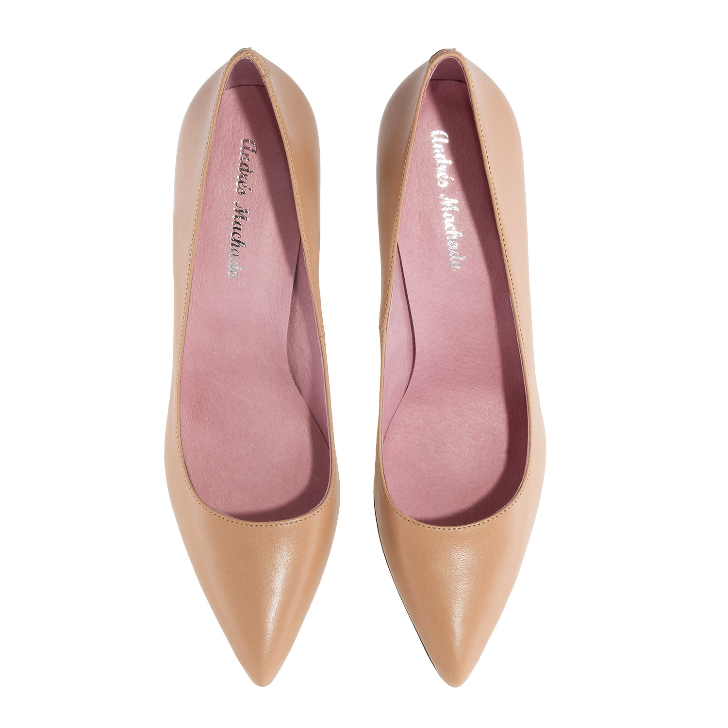 Heeled Shoes in Nude coloured Nappa Leather 