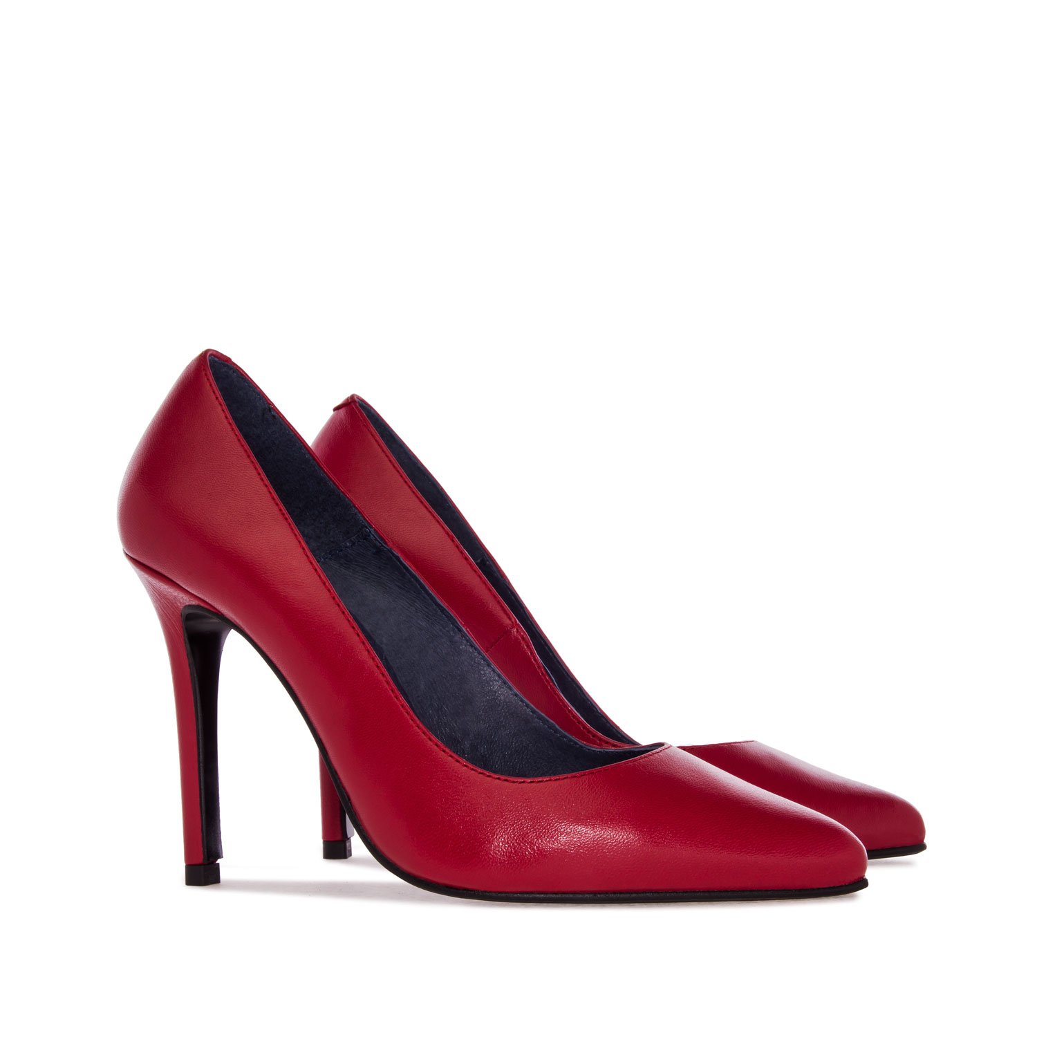 Heeled Shoes in Red Nappa Leather 