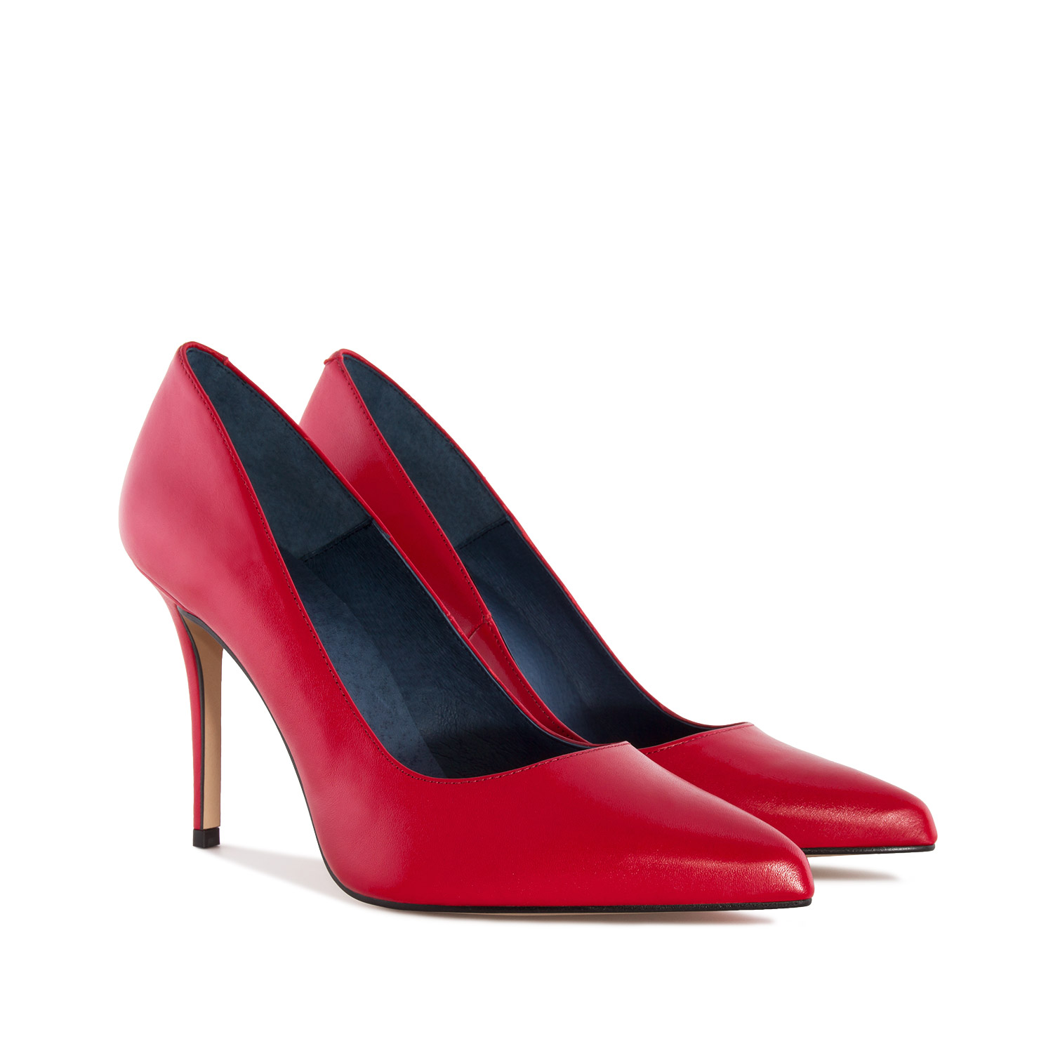 Heeled Shoes in Red Nappa Leather 