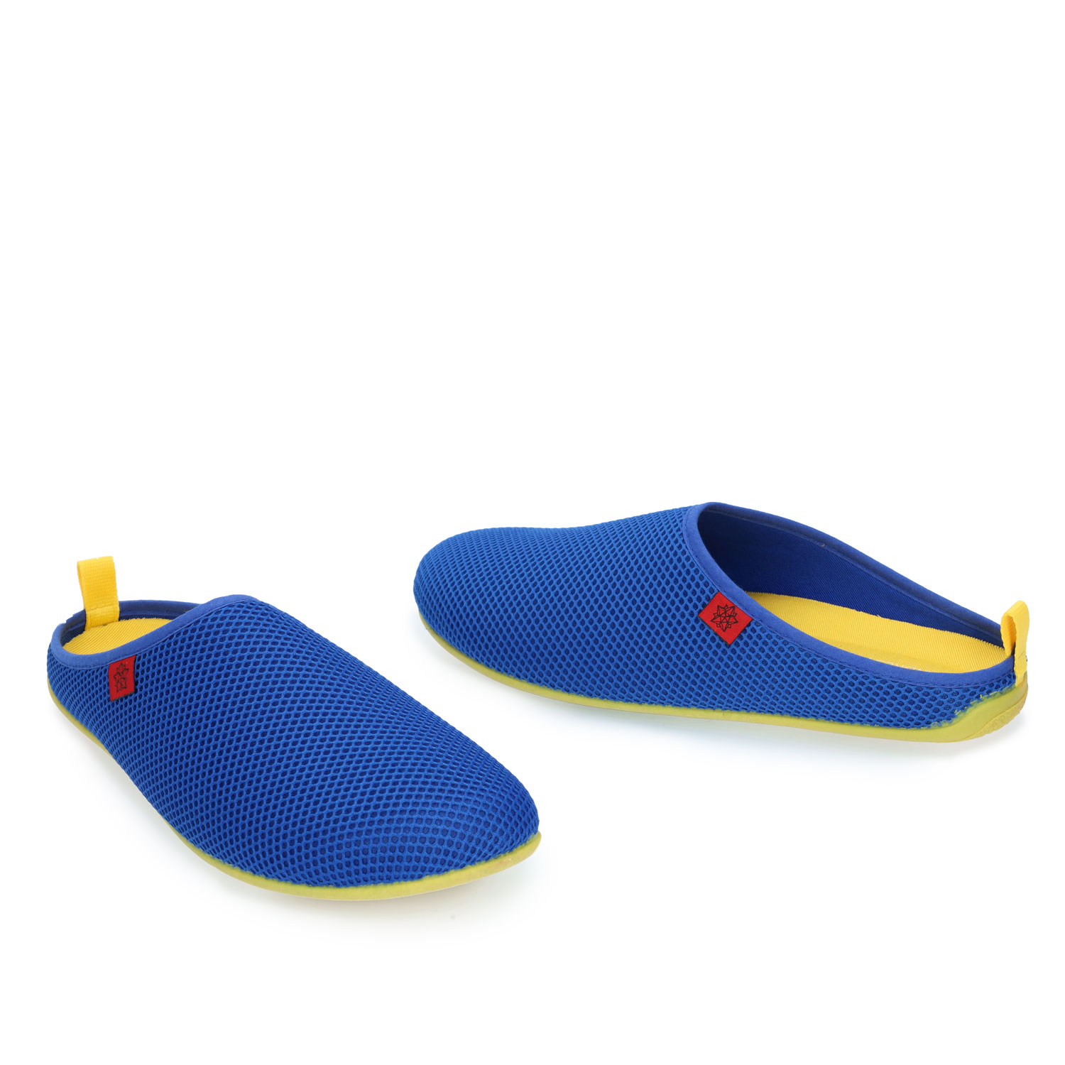 Spring/ Summer Unisex Slippers in Klein Blue mesh with Yellow outsole 