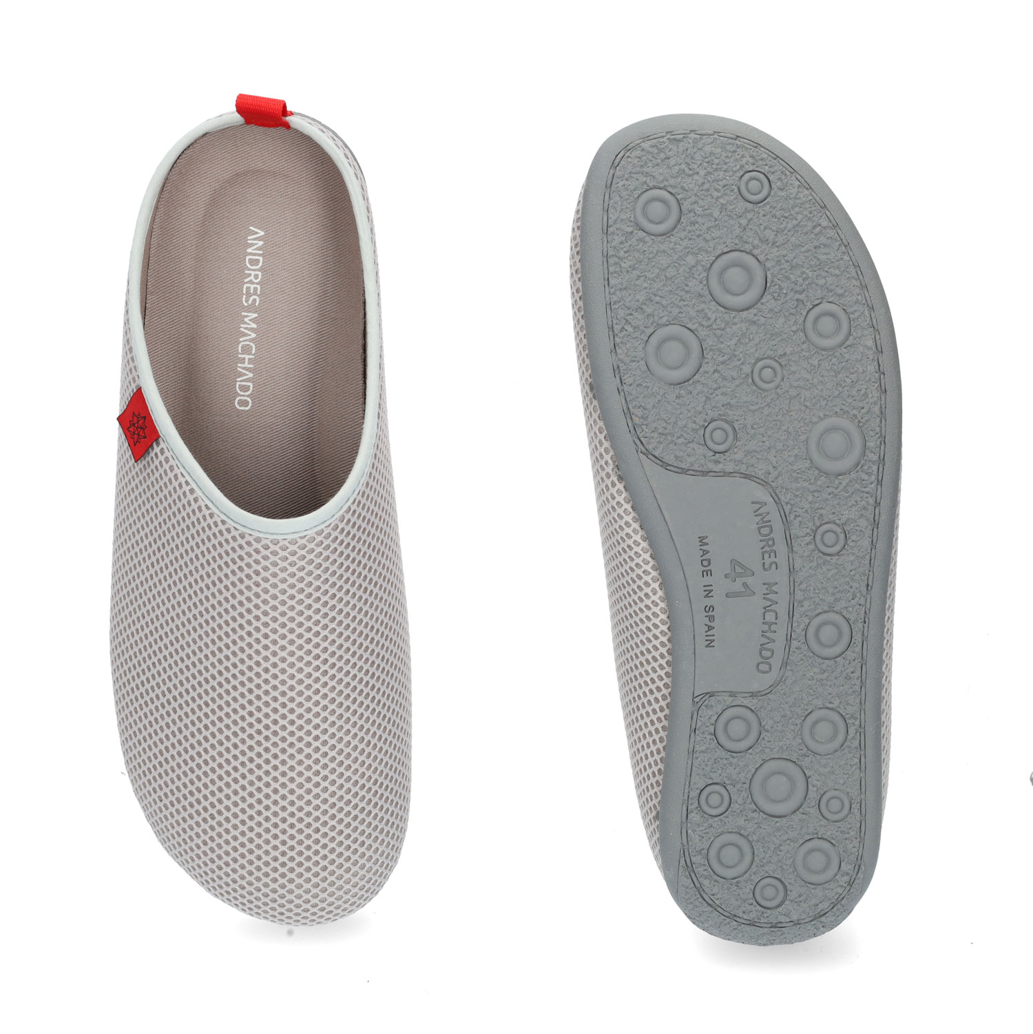 Spring/ Summer Unisex Slippers in Gray mesh with Gray outsole 