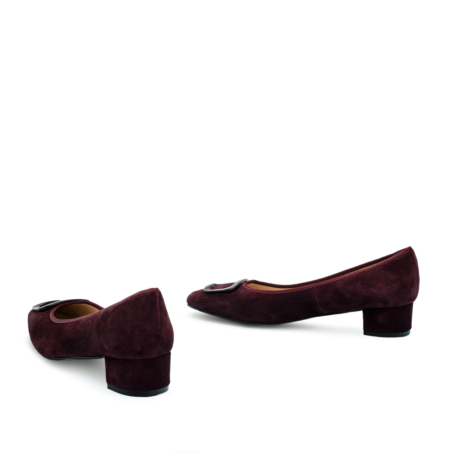 Heeled Shoes in Burgundy Split leather 