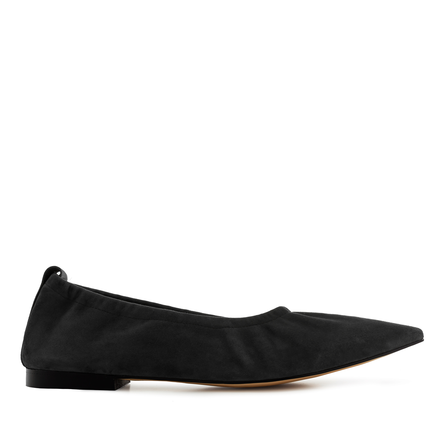 Elasticated Ballet Flats in Black Suede Leather - Exclusive Leather ...