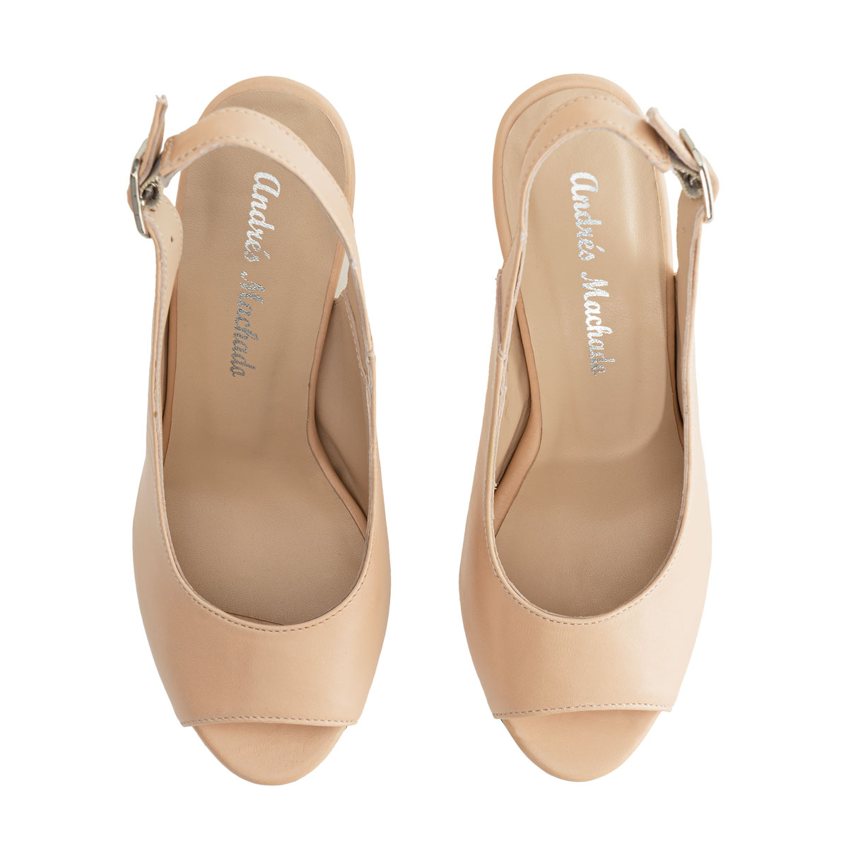 Slingback Shoes in Cream Leather 