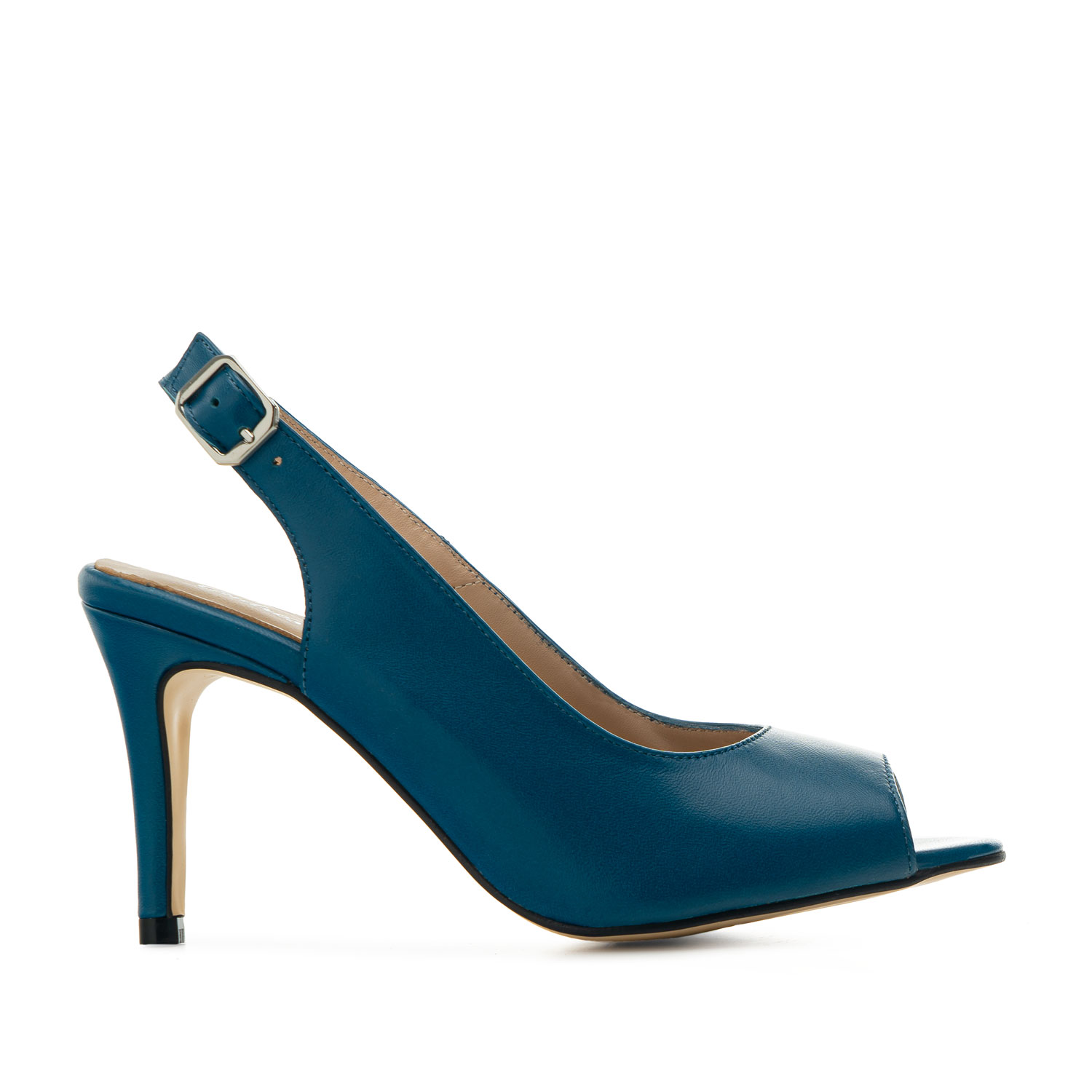 Slingback Shoes in Blue Leather 