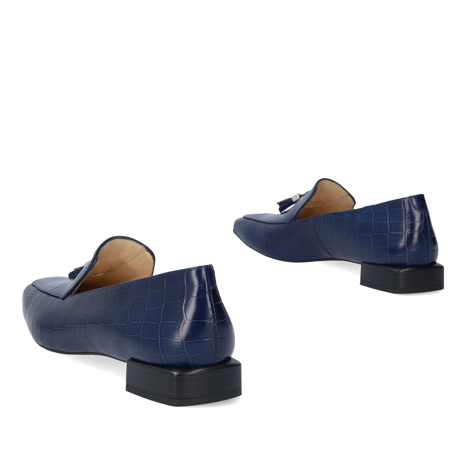 Loafer aus Leder in Marineblau 
