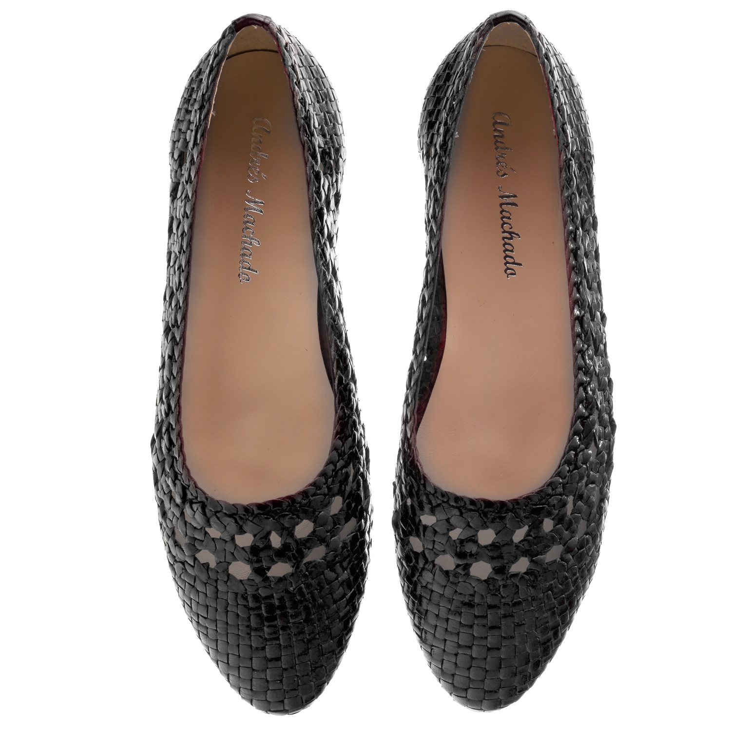 Braided Ballet Flats in Black Leather - Exclusive Leather Collection ...