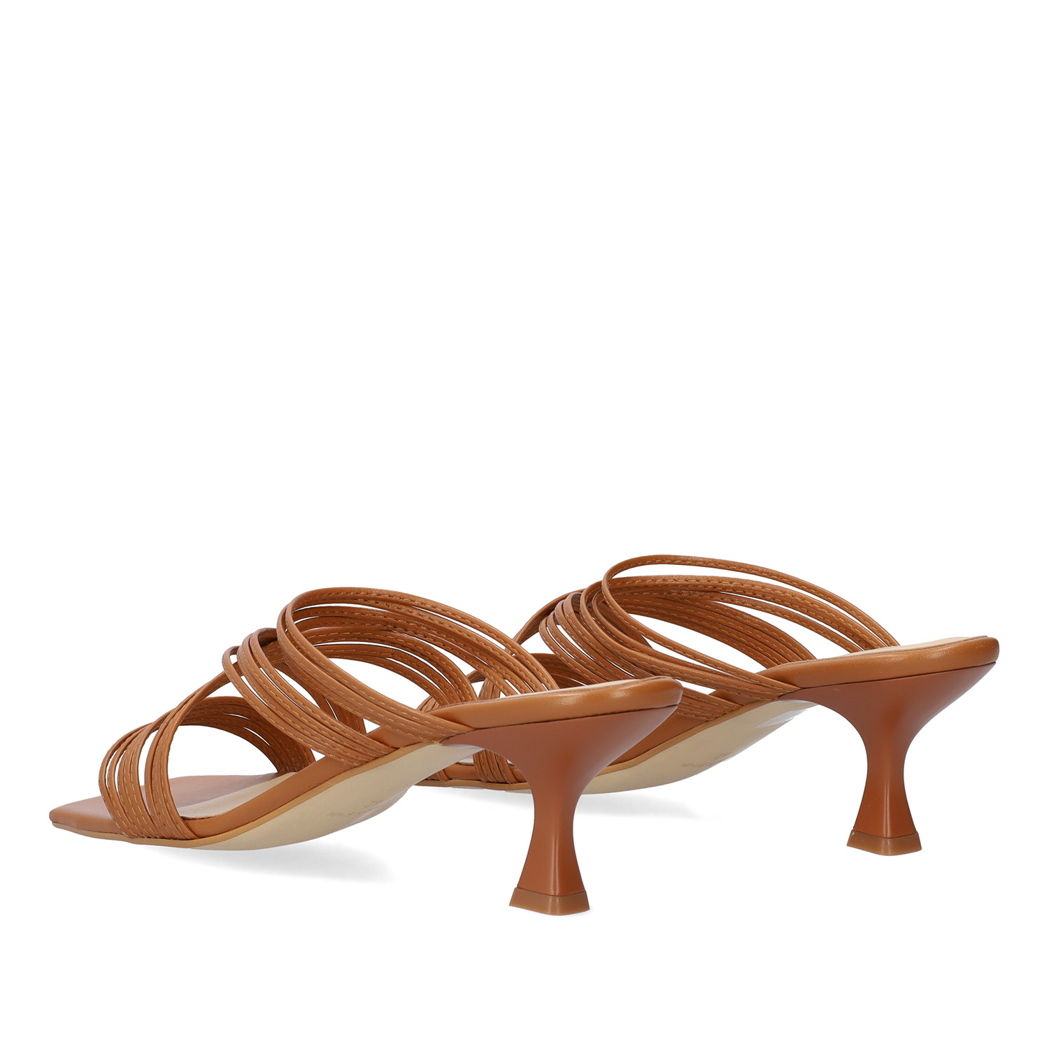 Brown leather heeled sandals 