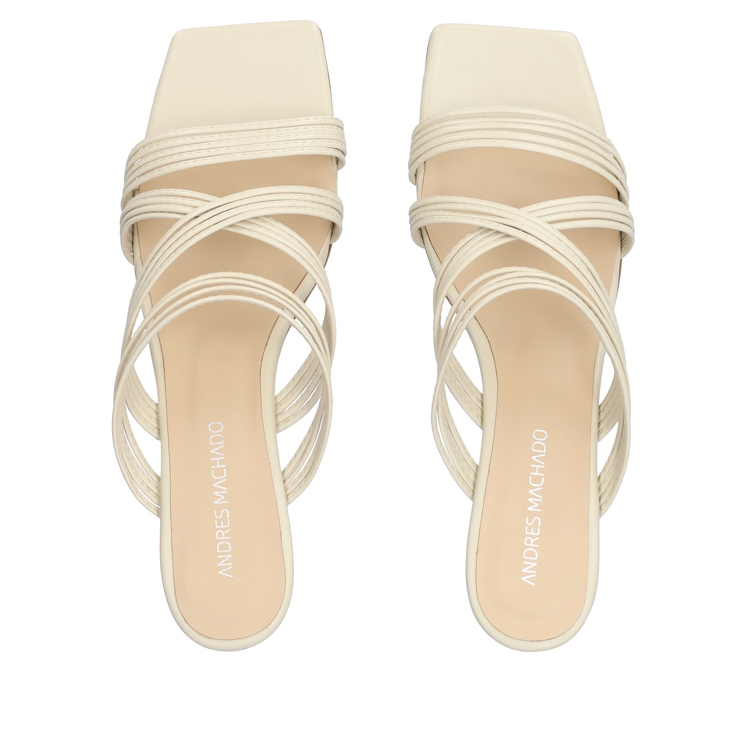 Off-white leather heeled sandals 