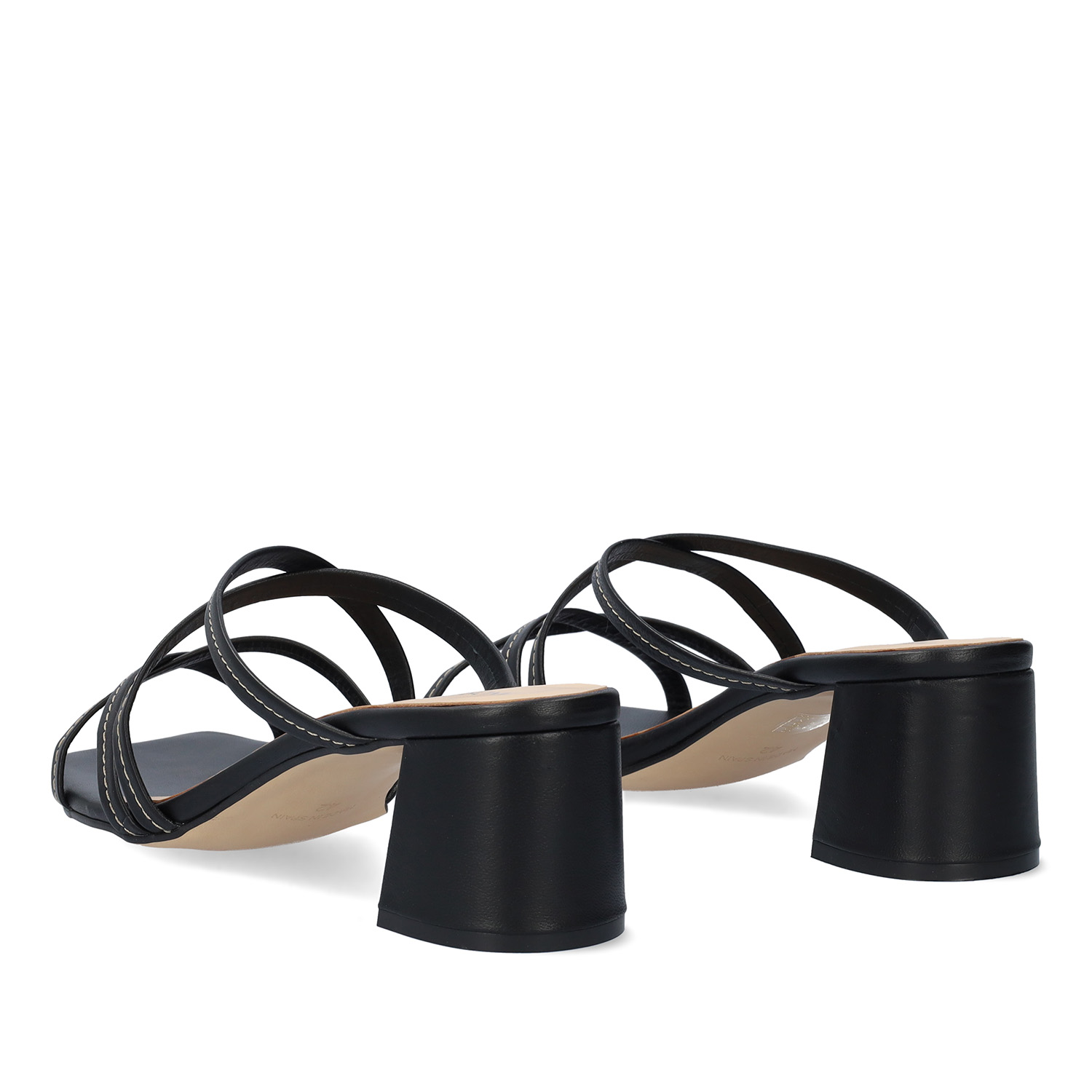 Sandaletten aus schwarzem Leder 