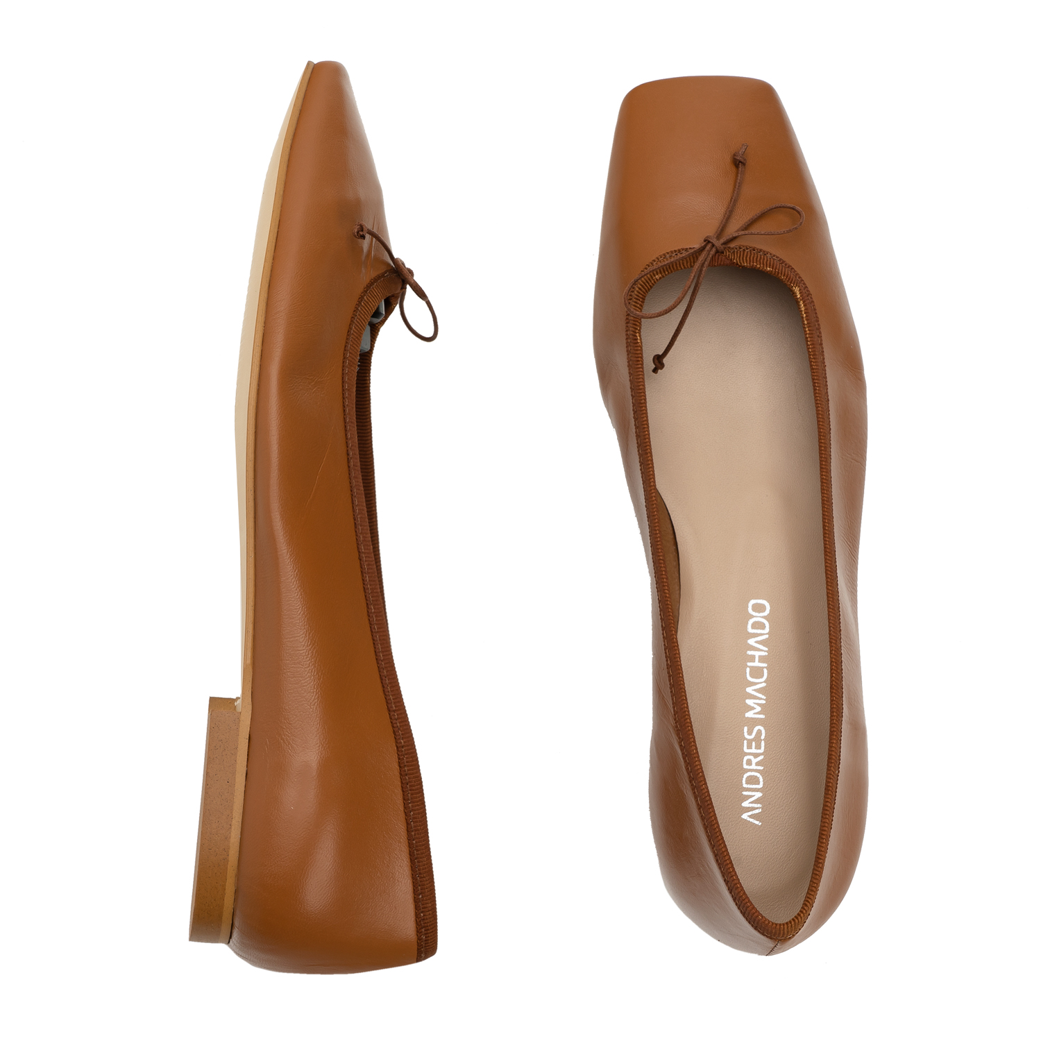 Ballerina Flats in Brown Leather 