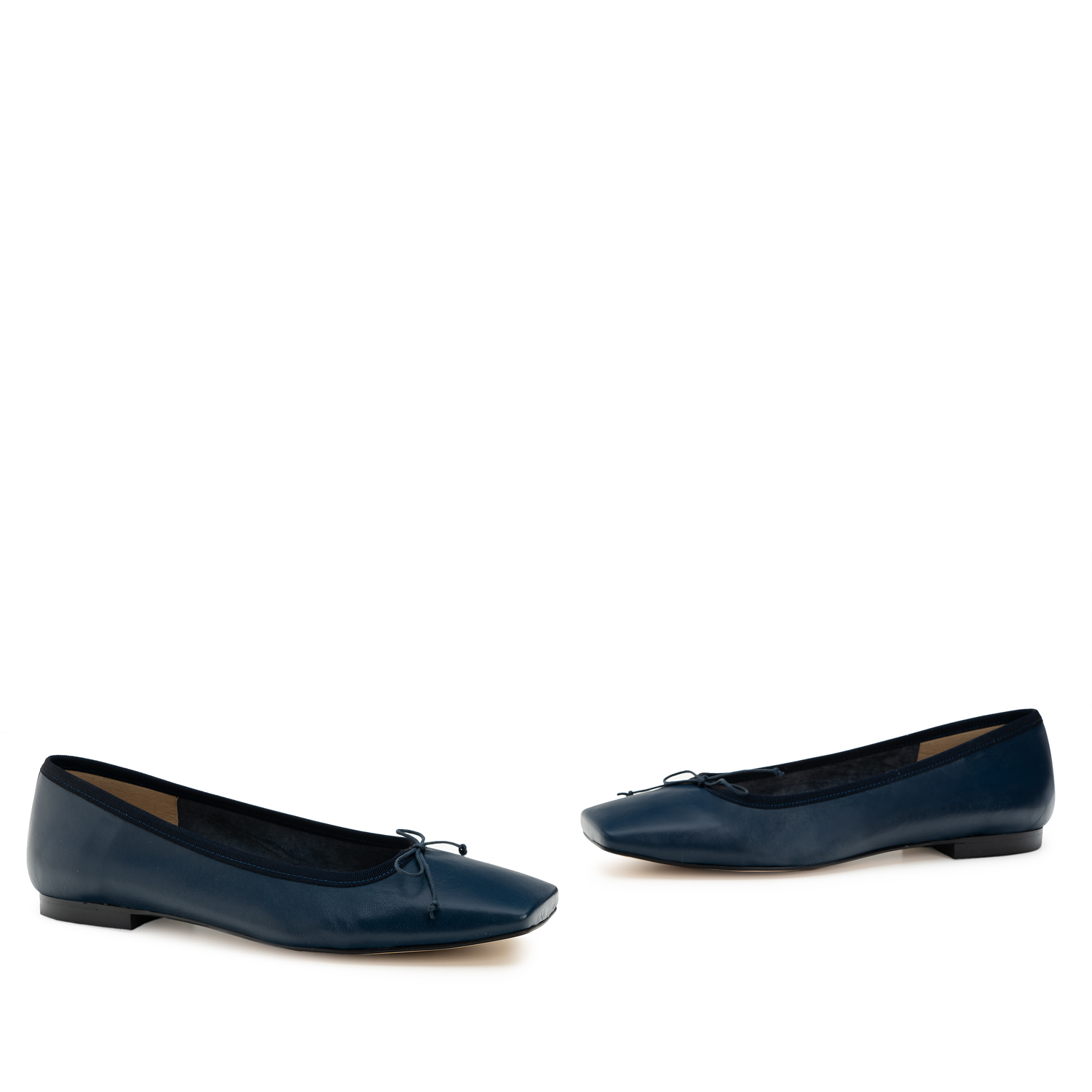 Ballerina Flats in Blue Leather 