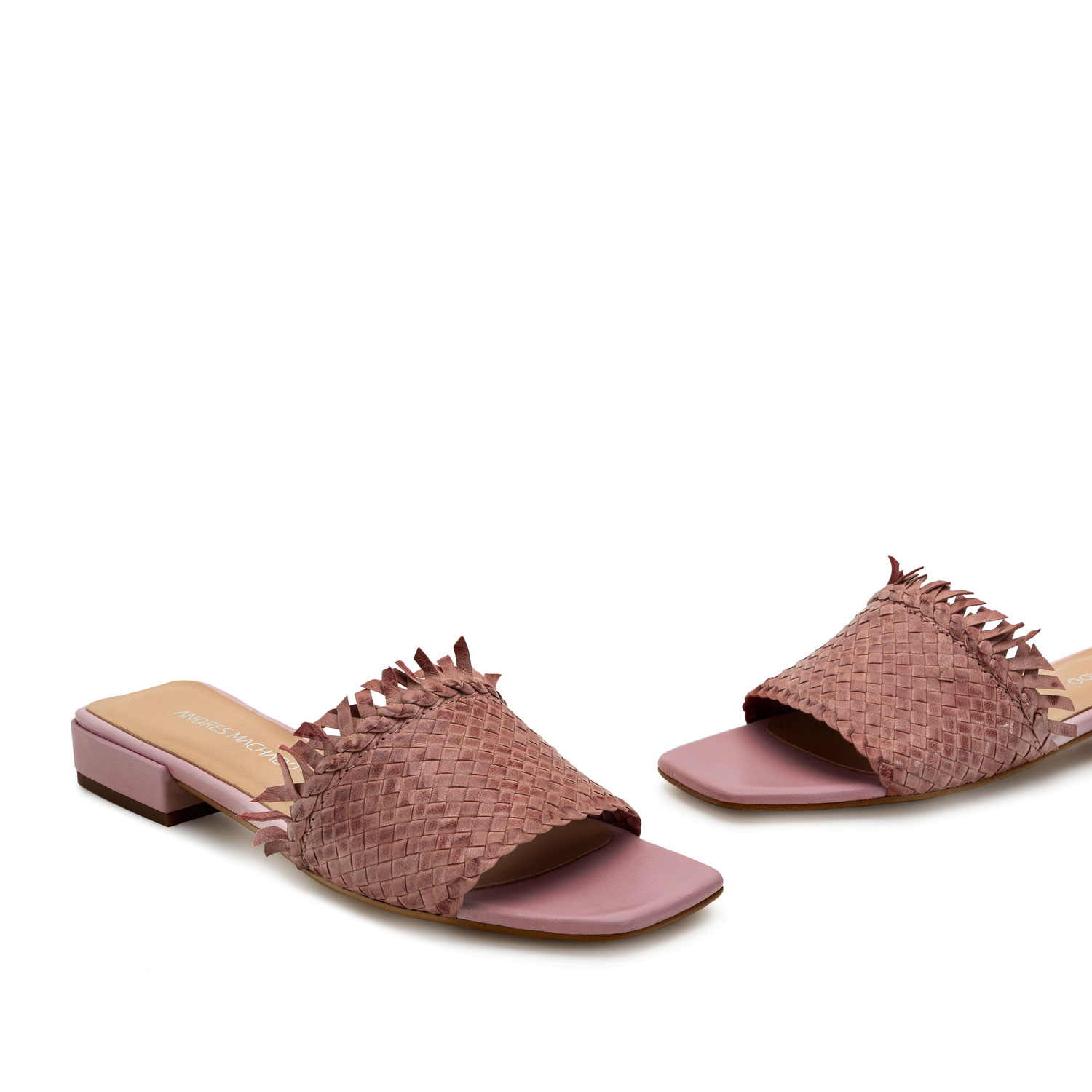 Sandalen aus rosanem Leder - MADE IN SPAIN - 