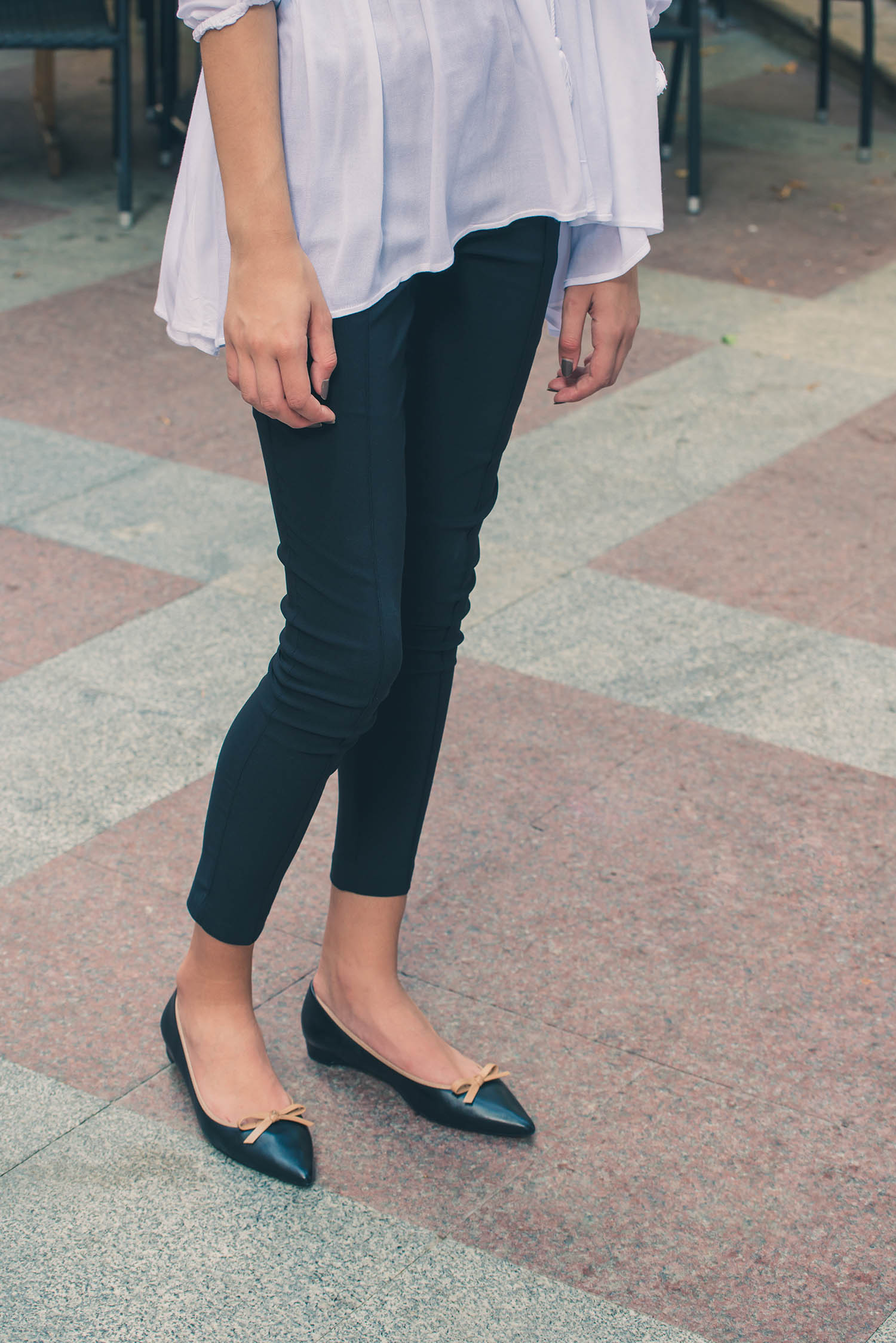 Ballet Flats in Black Leather 