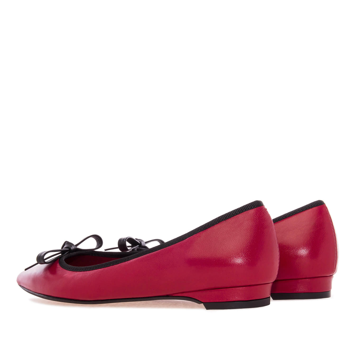 Ballet Flats in Red Leather 
