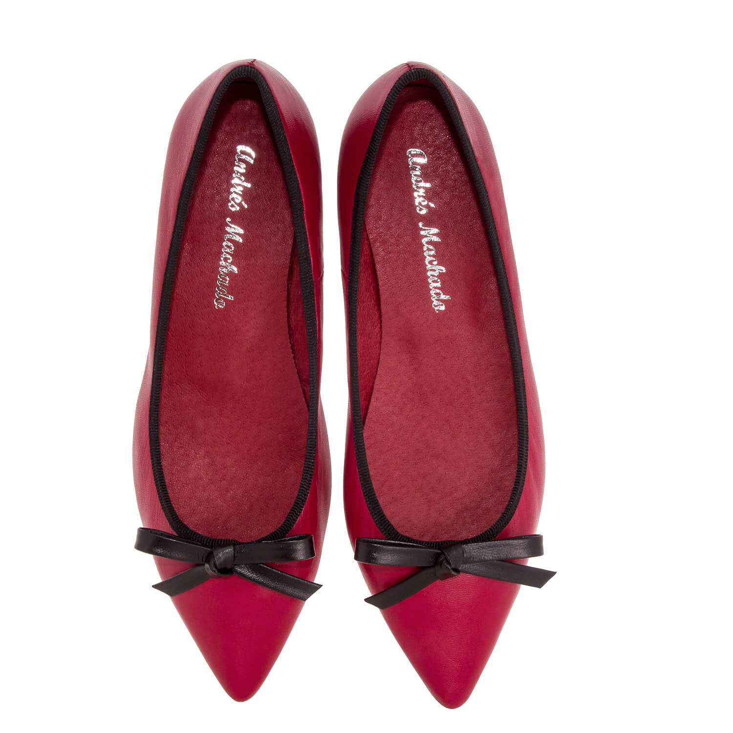 Ballet Flats in Red Leather 