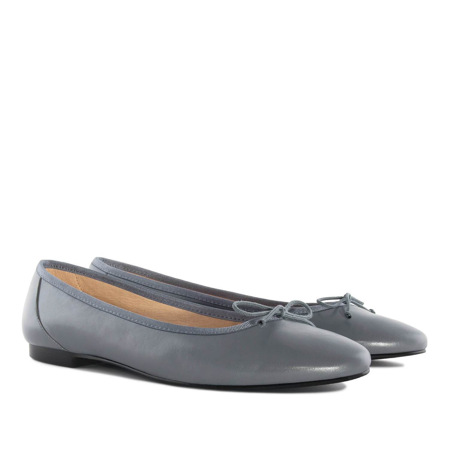 Ballet Flats in Grey Leather 