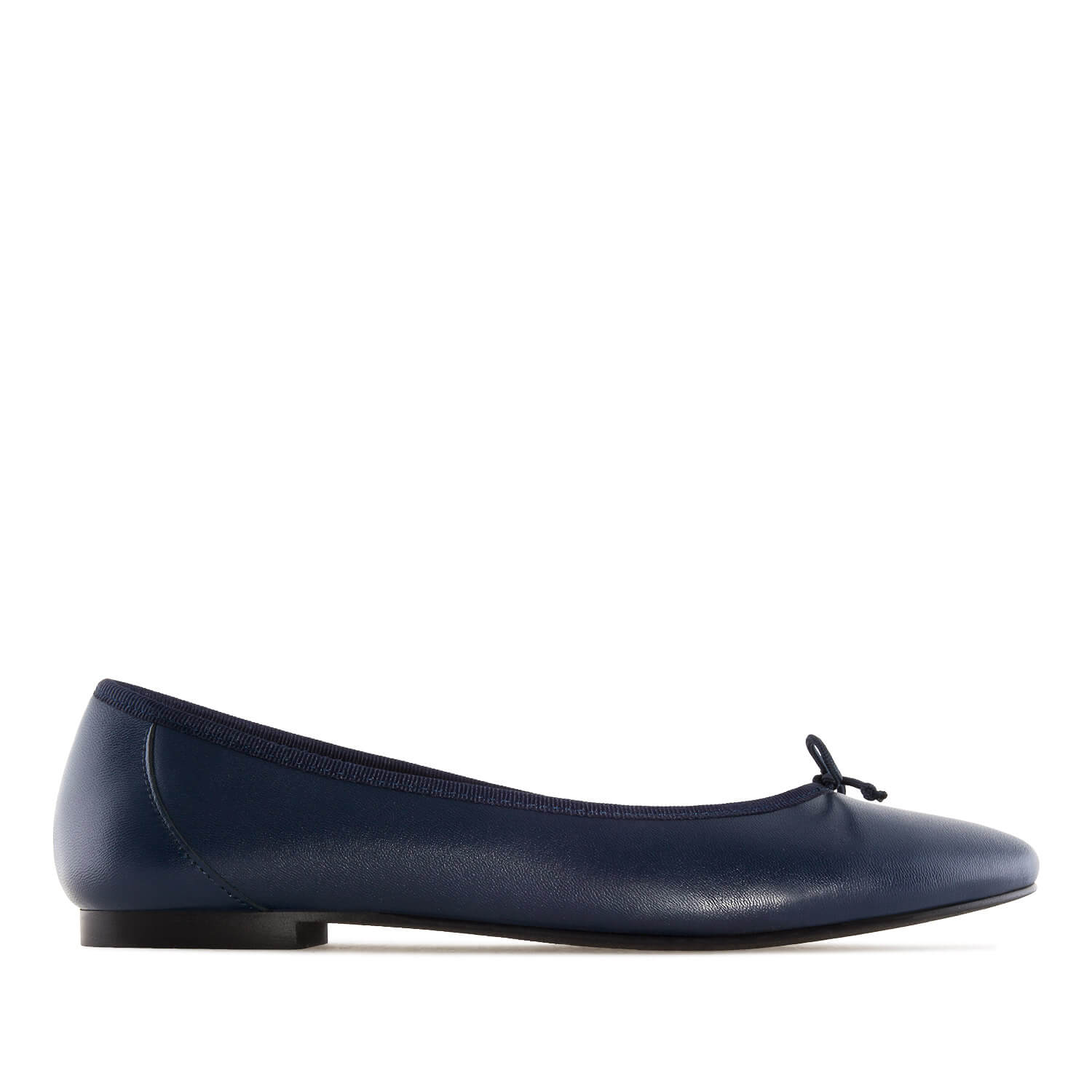 Ballet Flats in Navy Leather 