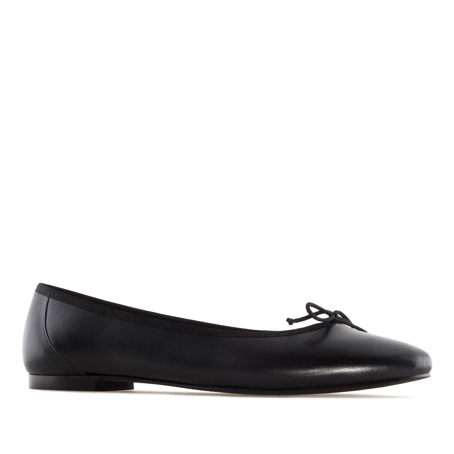 Ballet Flats in Black Leather - Women, Exclusive Women Leather ...