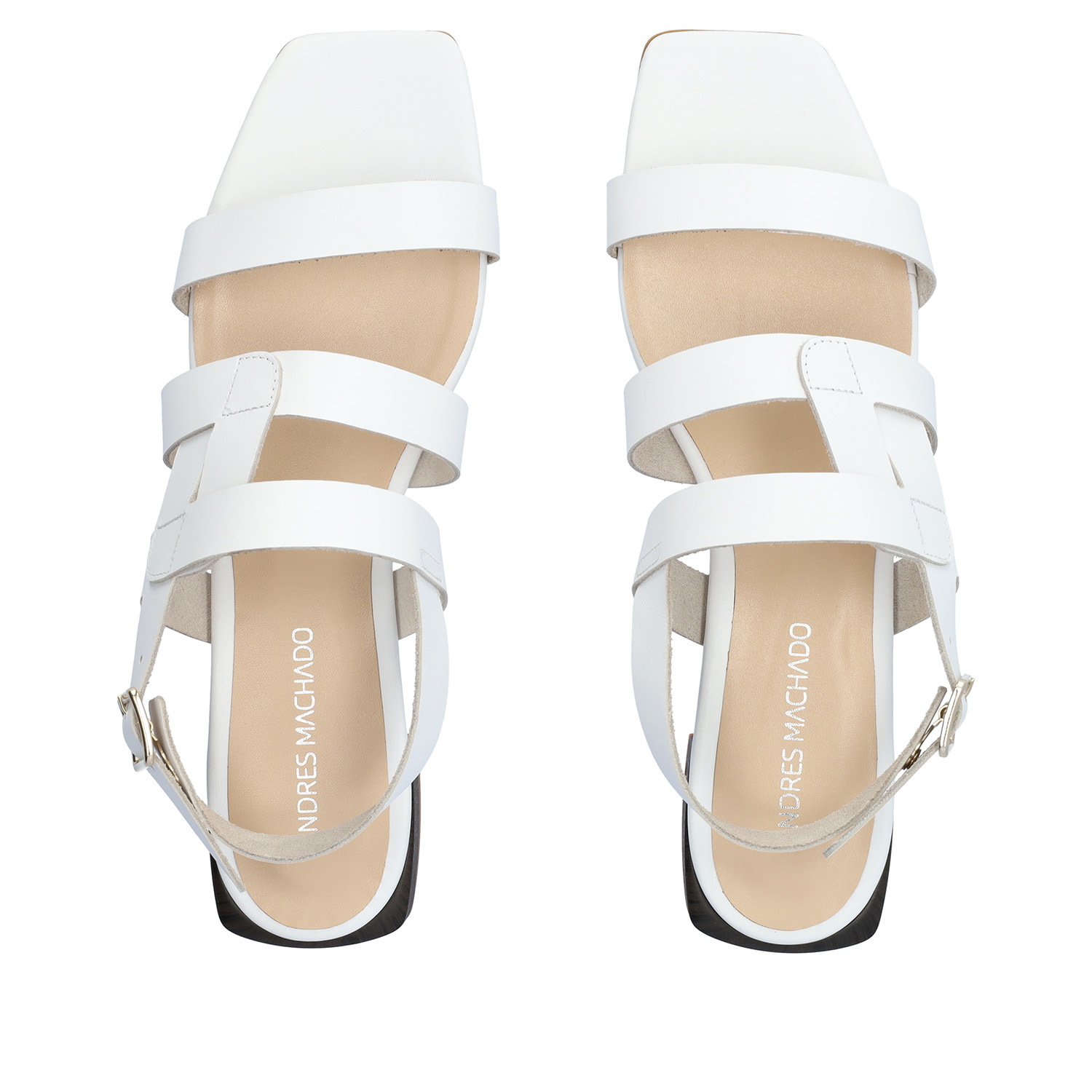 White leather flat sandals 
