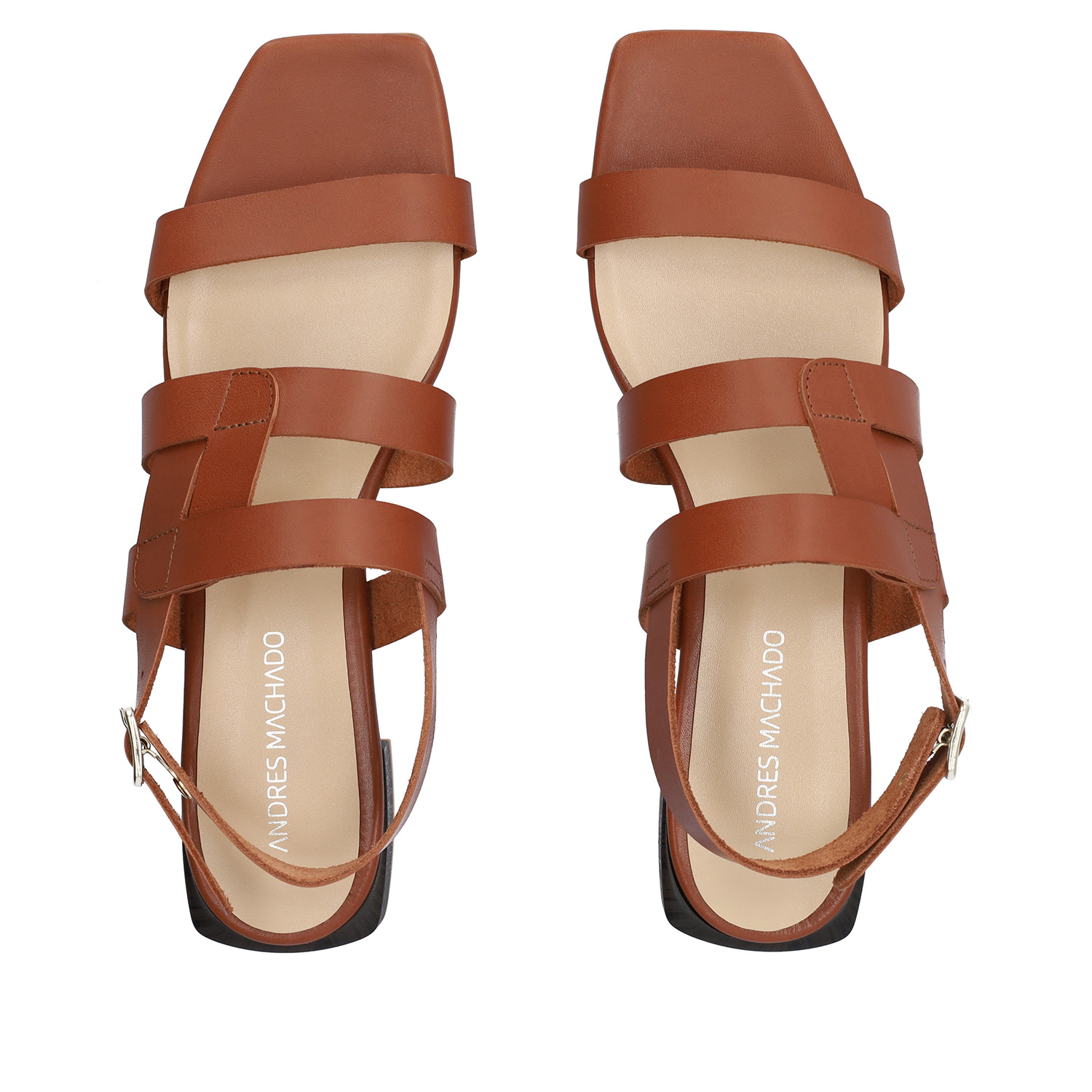 Brown leather flat sandals 