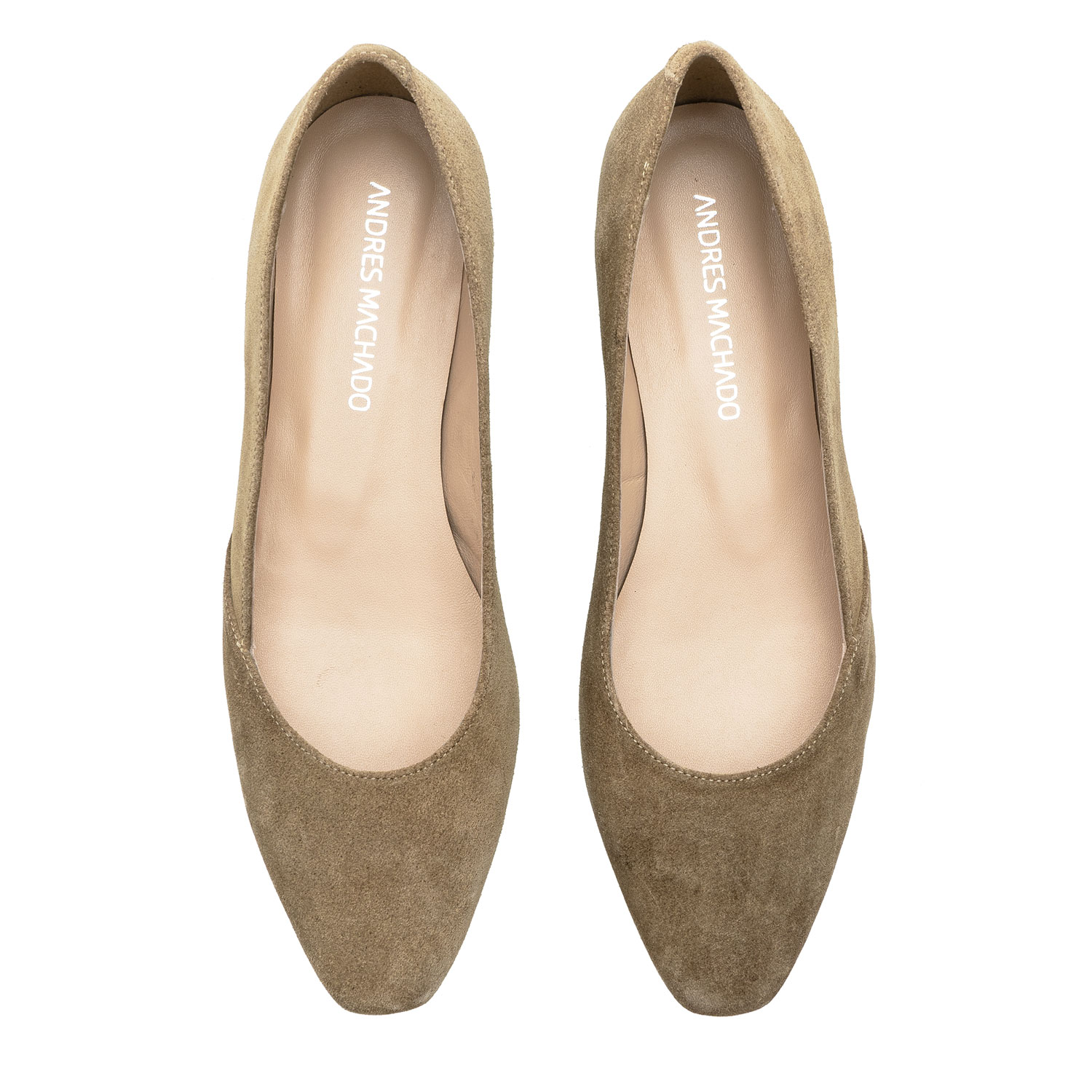 Flat Slip-on Shoes in Taupe Split Leather 