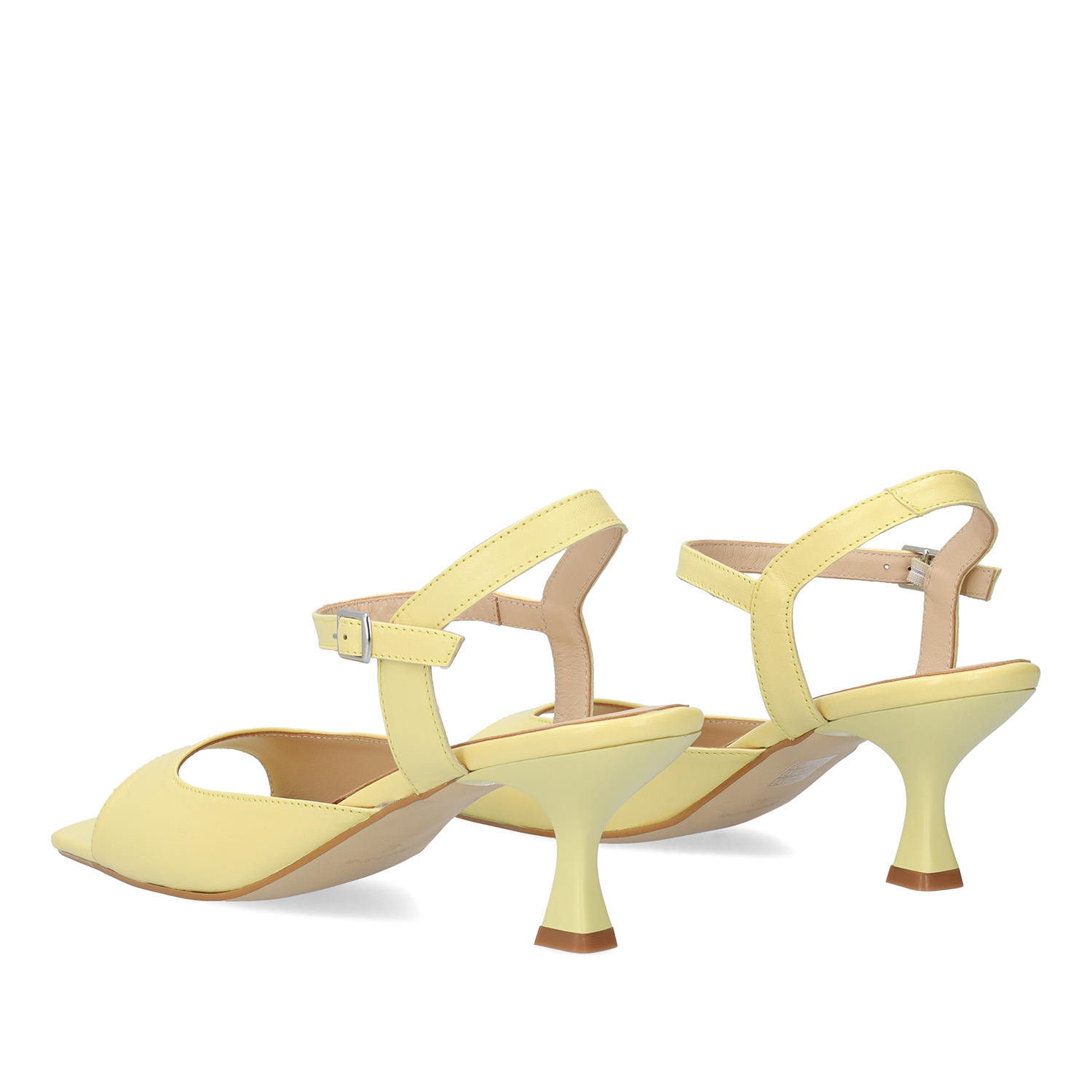 Yellow leather heeled sandals 