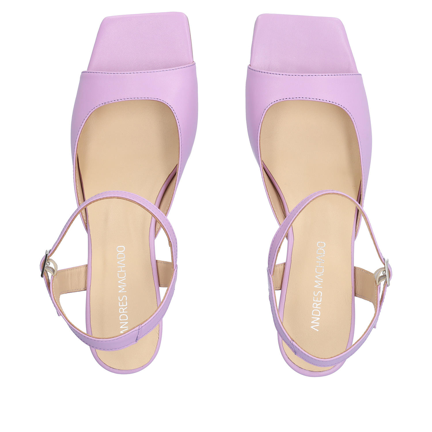 Purple leather heeled sandals 