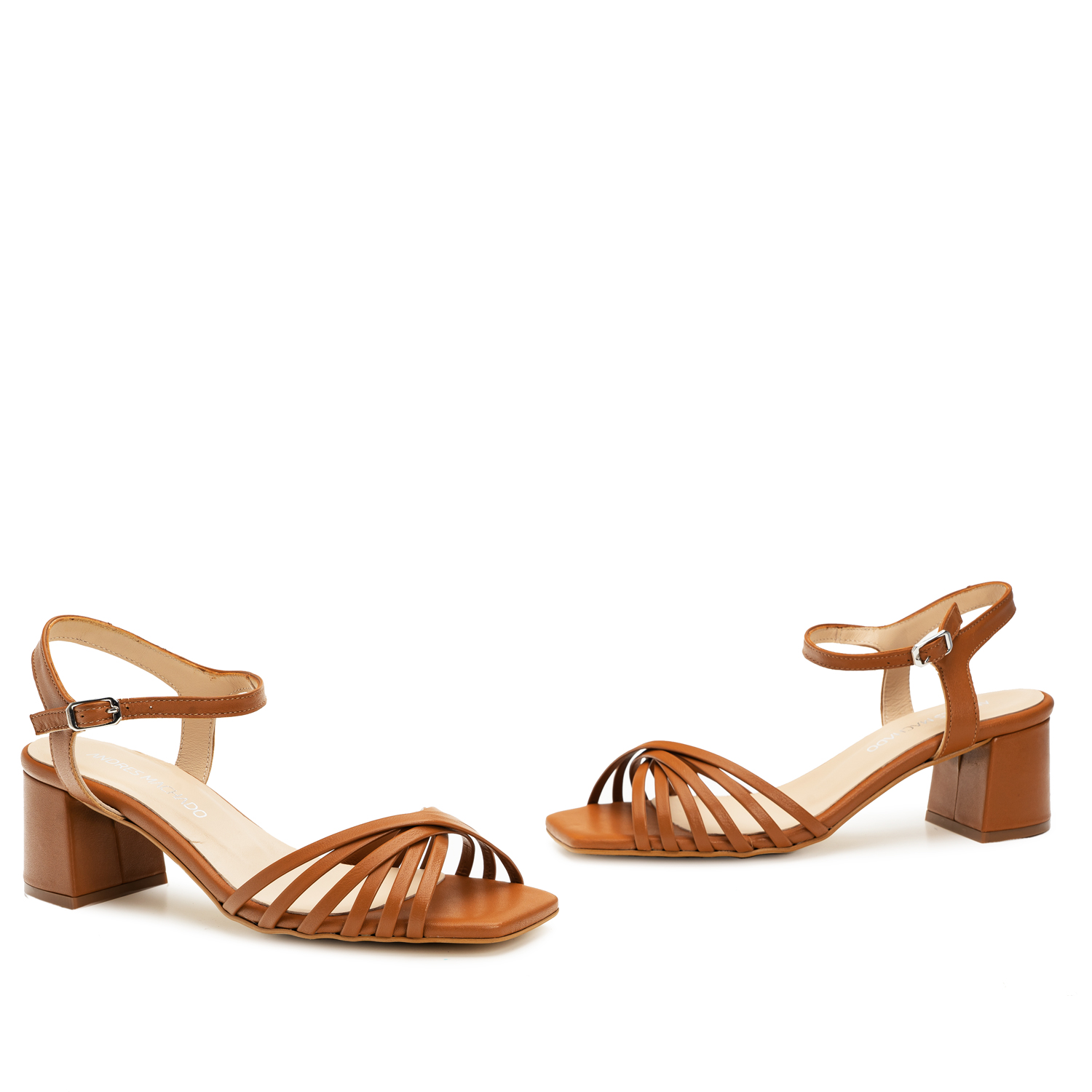 Strapped Sandals in Brown Leather 