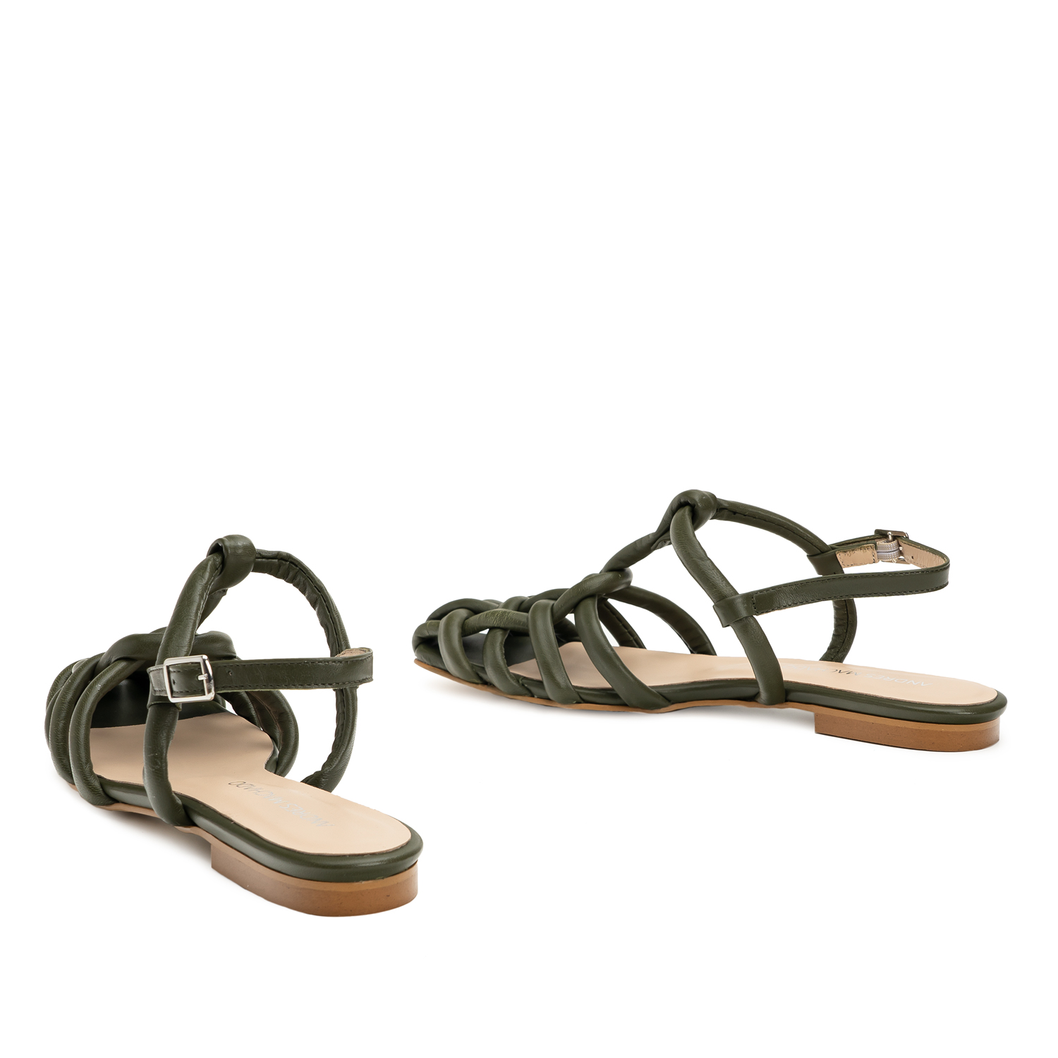 Kaki Leather Sandals 