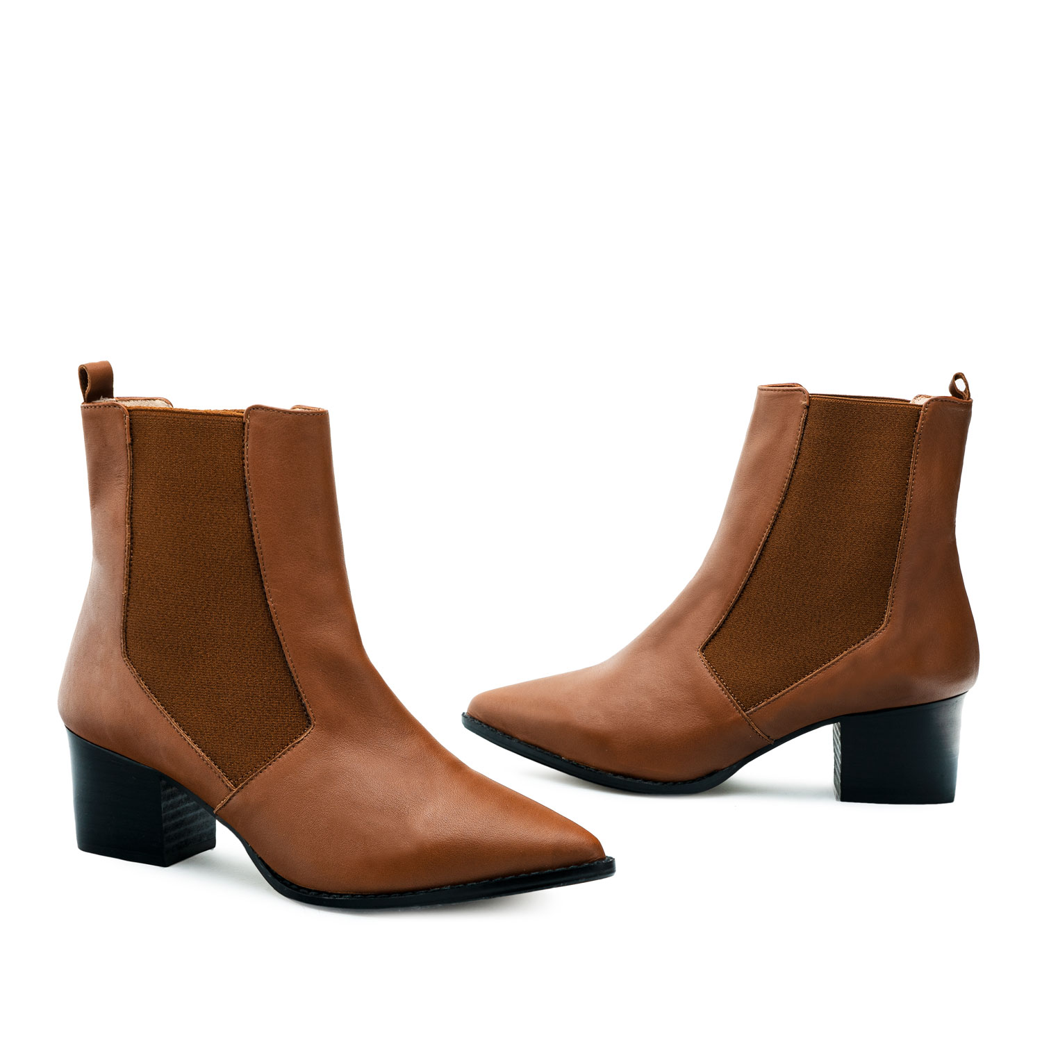 Chelsea Booties in Brown Leather 