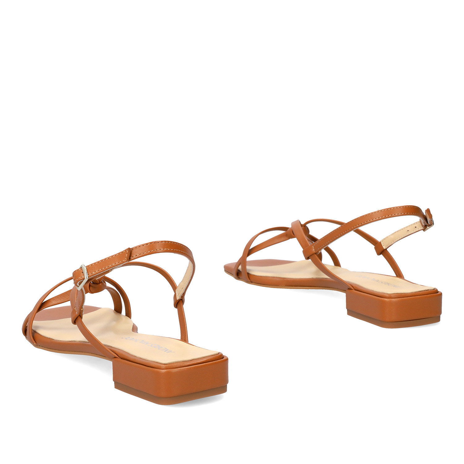 Flat brown leather sandals 