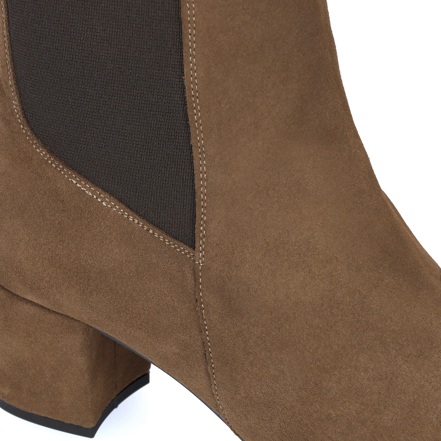 Knee-high boots in taupe colour split leather - Women, Boots, Women ...