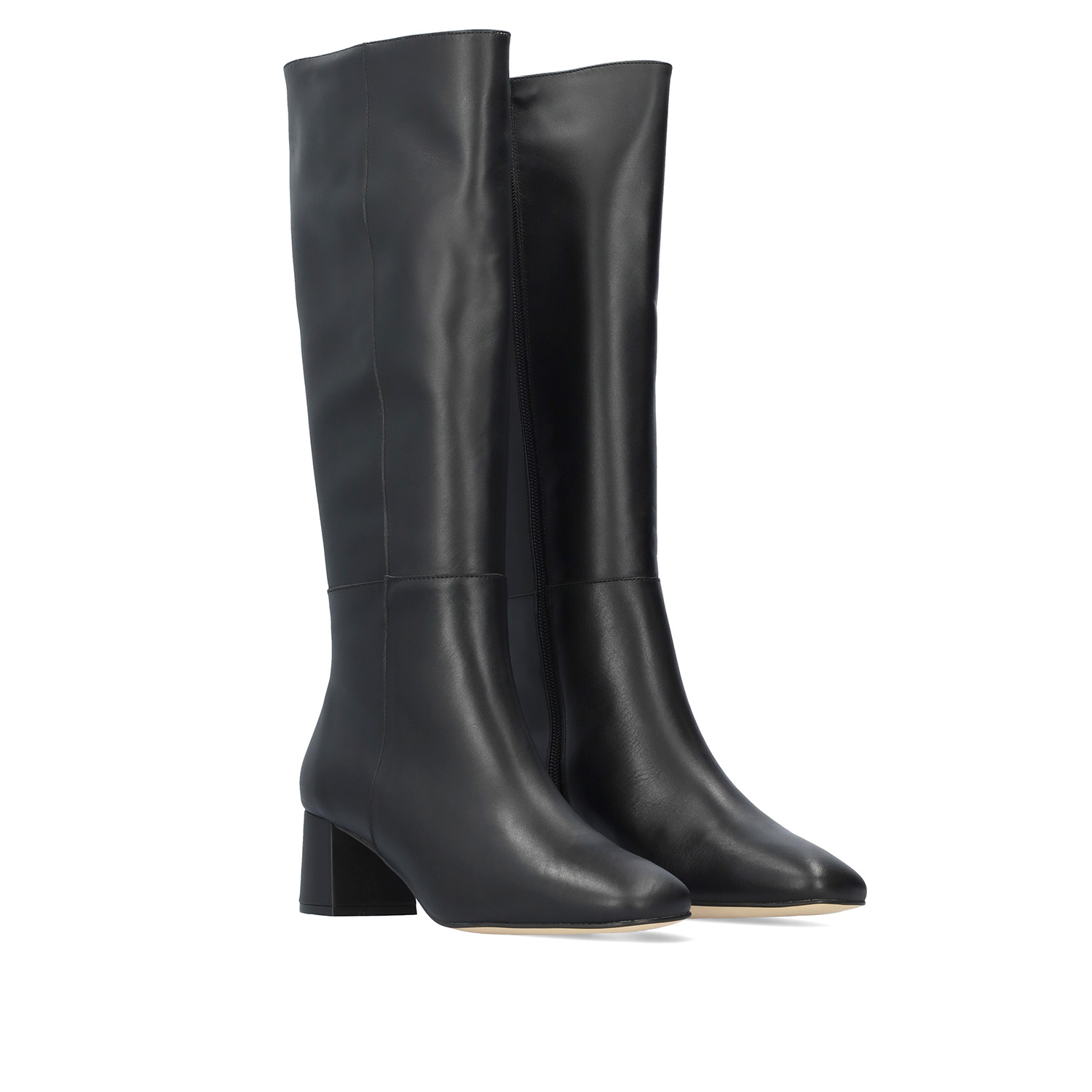 High black leather boot