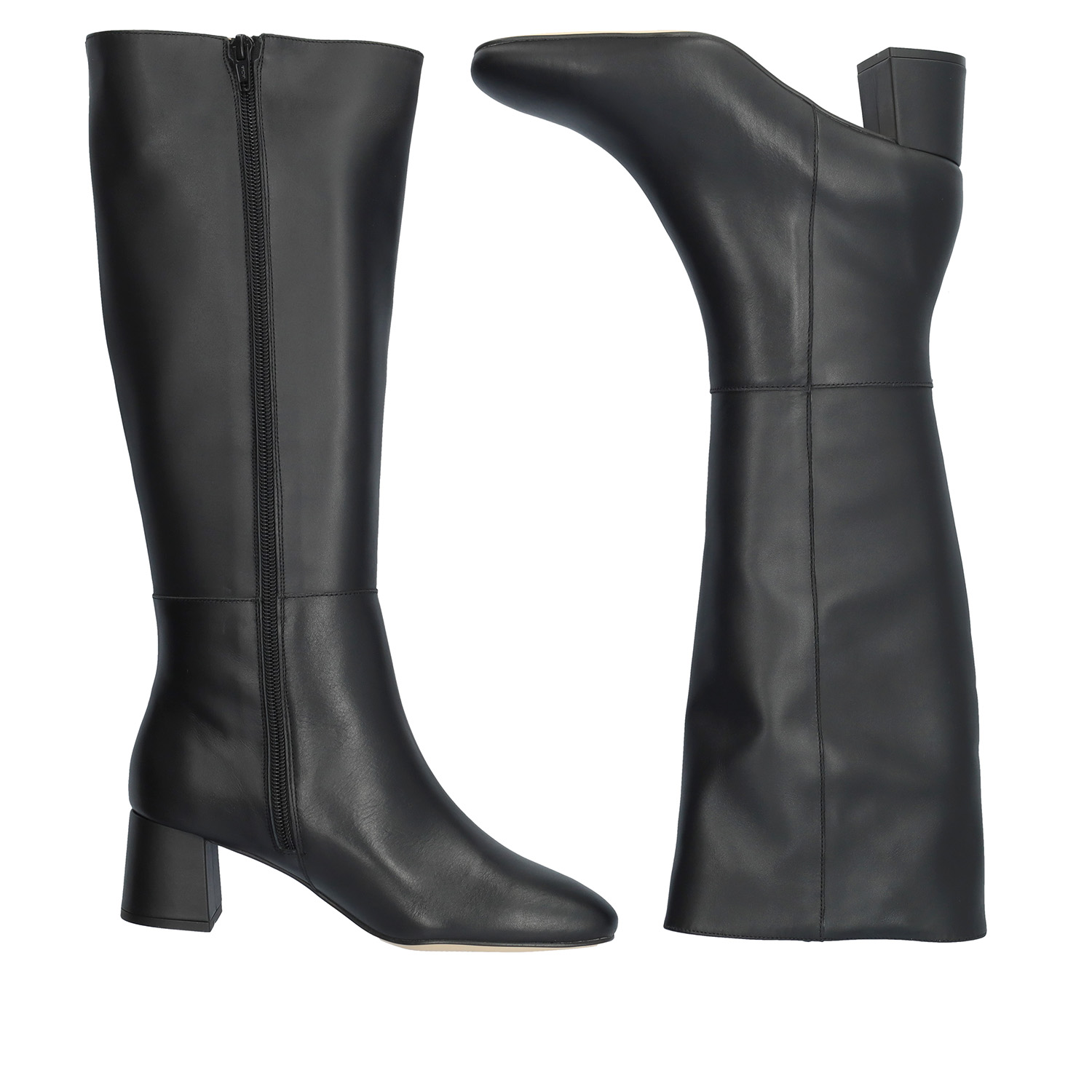 High black leather boot 